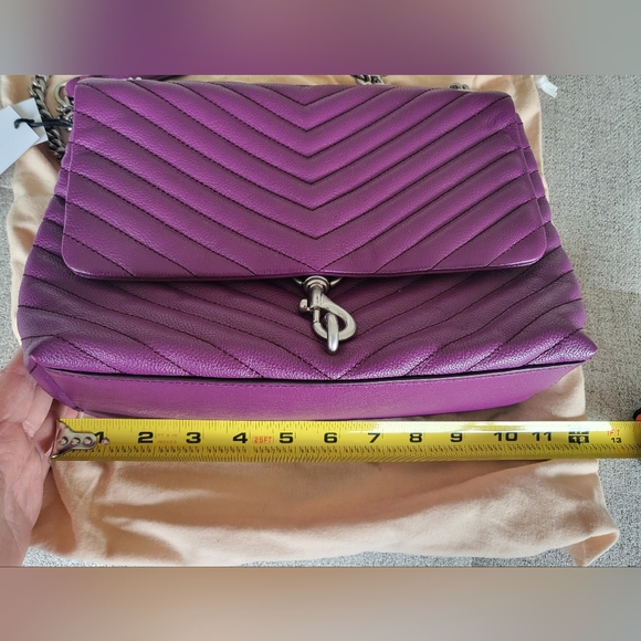 Nwt rebecca minkoff viola edie flap leather convertible chevron bag - Picture 12 of 12